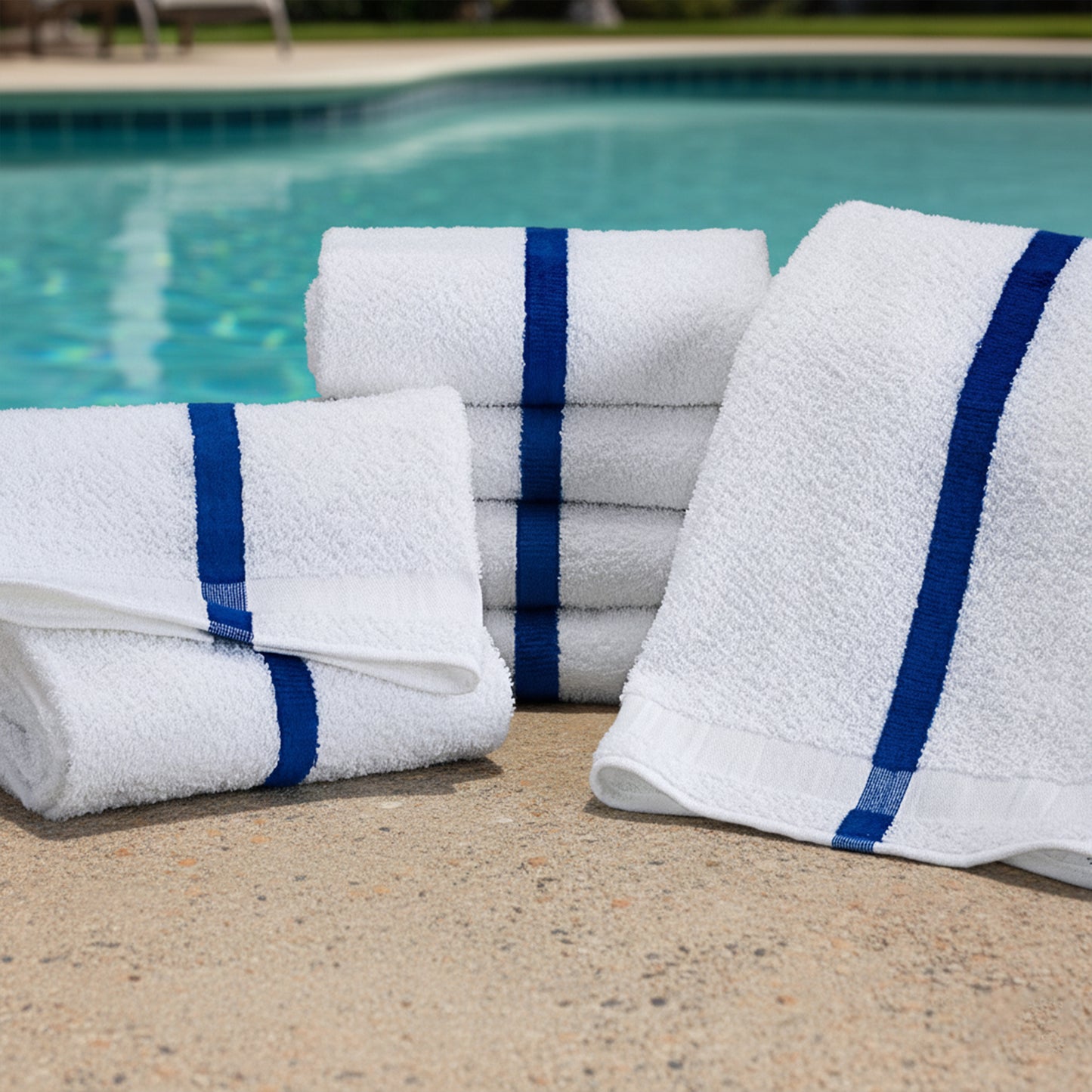 Martex® Blue Center Stripe Pool Towel