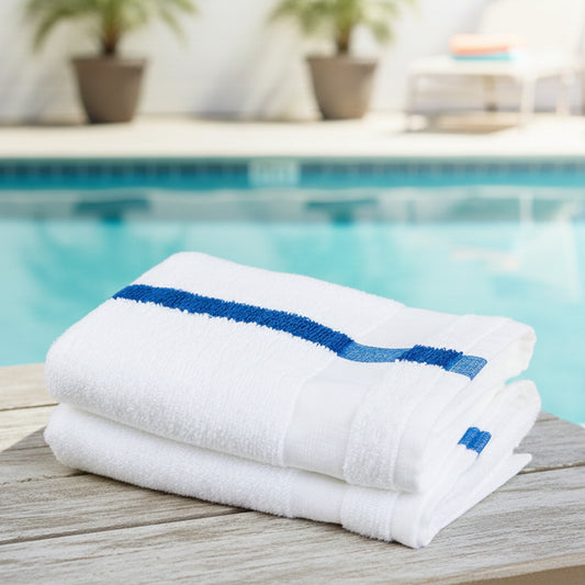 Martex® Blue Center Stripe Pool Towel