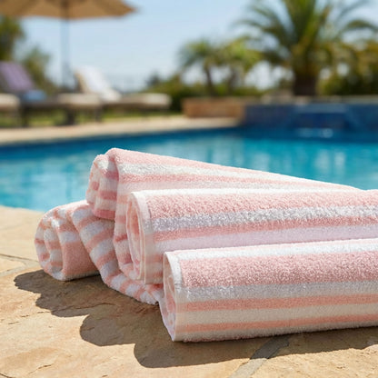 Martex® Tropical Stripe Pool Towel (Peach)