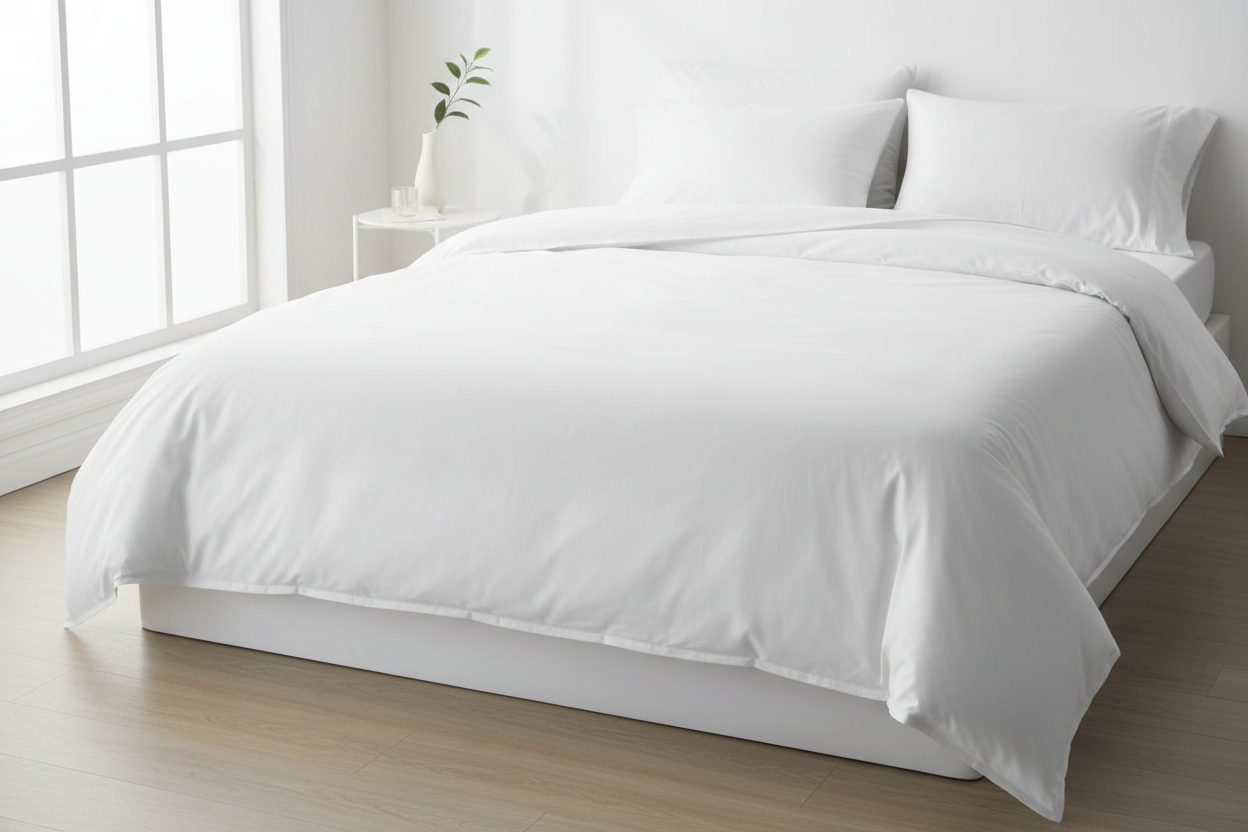 white simple duvet cover